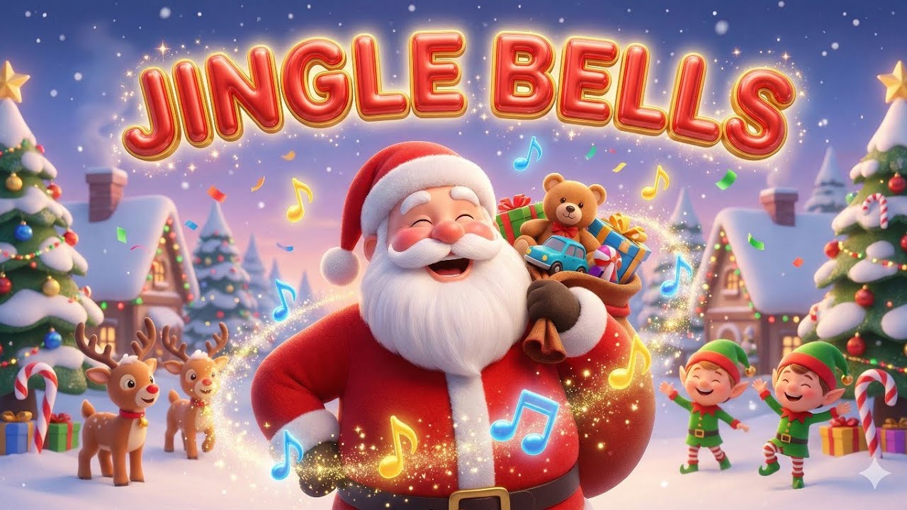 Jingle Bells Action Song 🎄 | Shake, Shake, Ring the Bells! | Christmas Songs for Kids