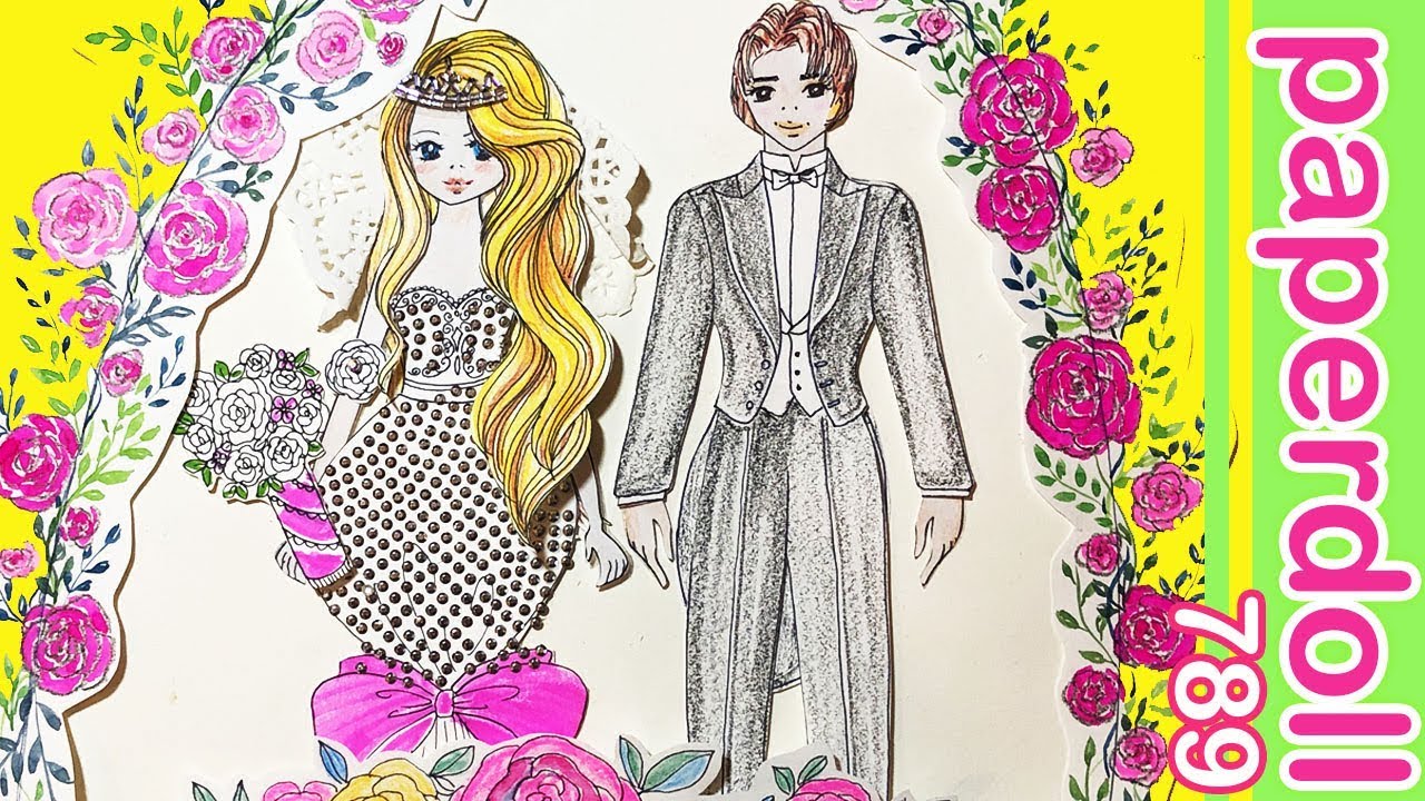 종이인형789#17[바비인형웨딩][barbie doll wedding][origami][paper doll][紙人形作り][ทำตุ๊กตากระดาษ][barbie]