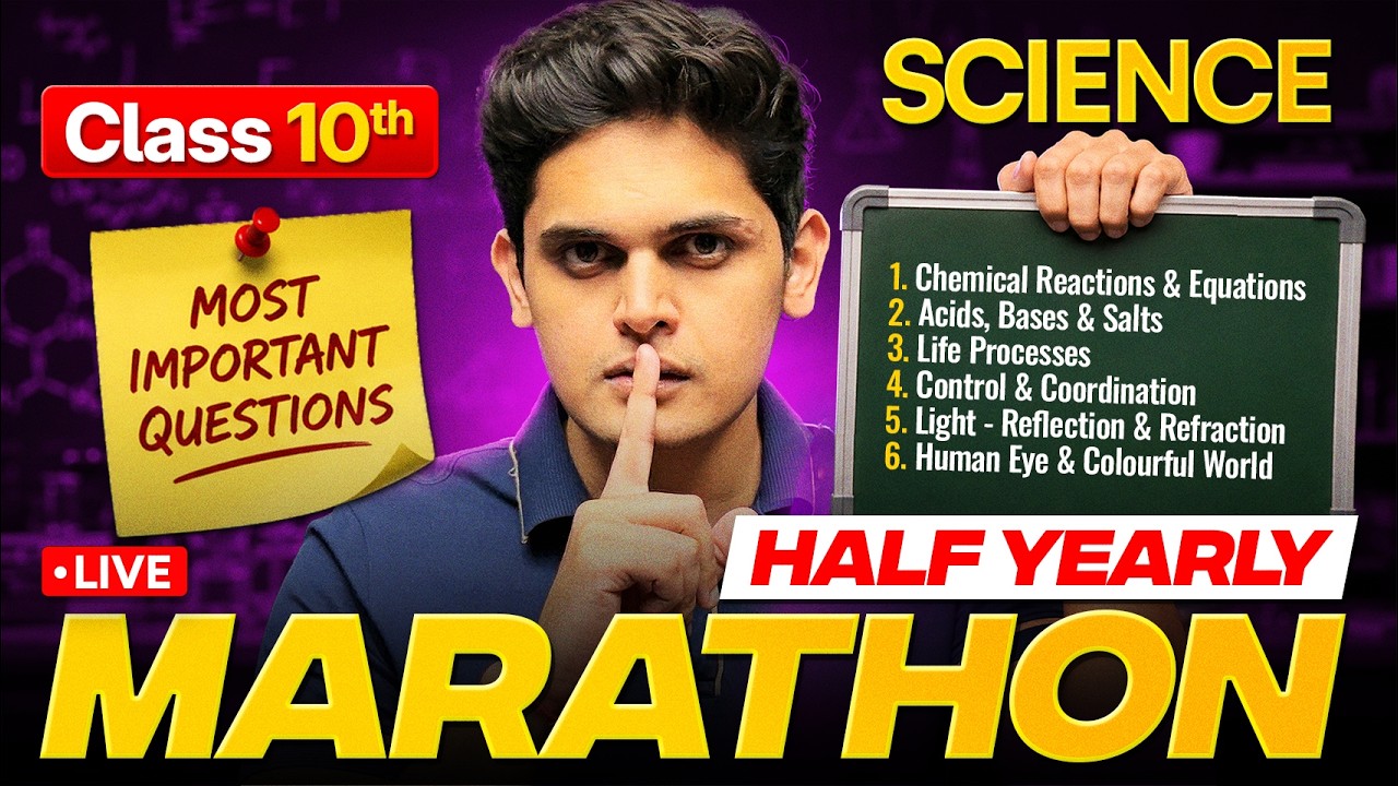 Class 10th Science Half Yearly Marathon🔥| Complete Revision+Most Important Questions| Prashant Kirad
