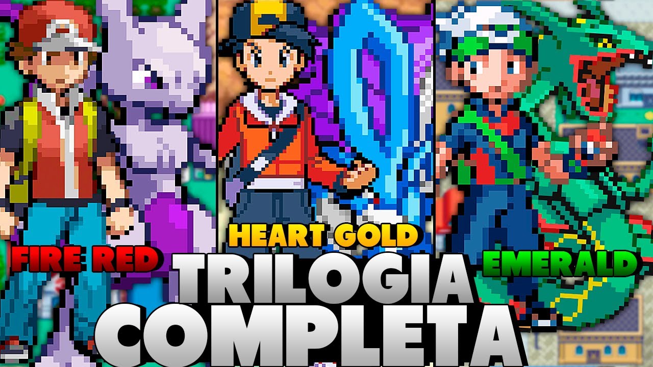 Zerando Pokémon Fire Red, Heart Gold & Emerald em 1 Vídeo!