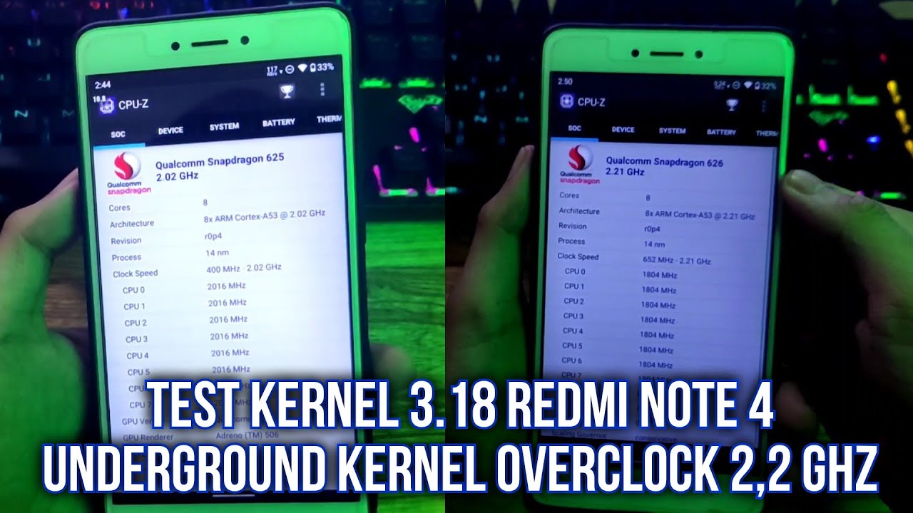 TEST KERNEL OC/OVERCLOCK 2,2 GHZ REDMI NOTE 4 ANDROID 10 CORVUS 9.0 ENDGAME UNDERGROUND 3.18