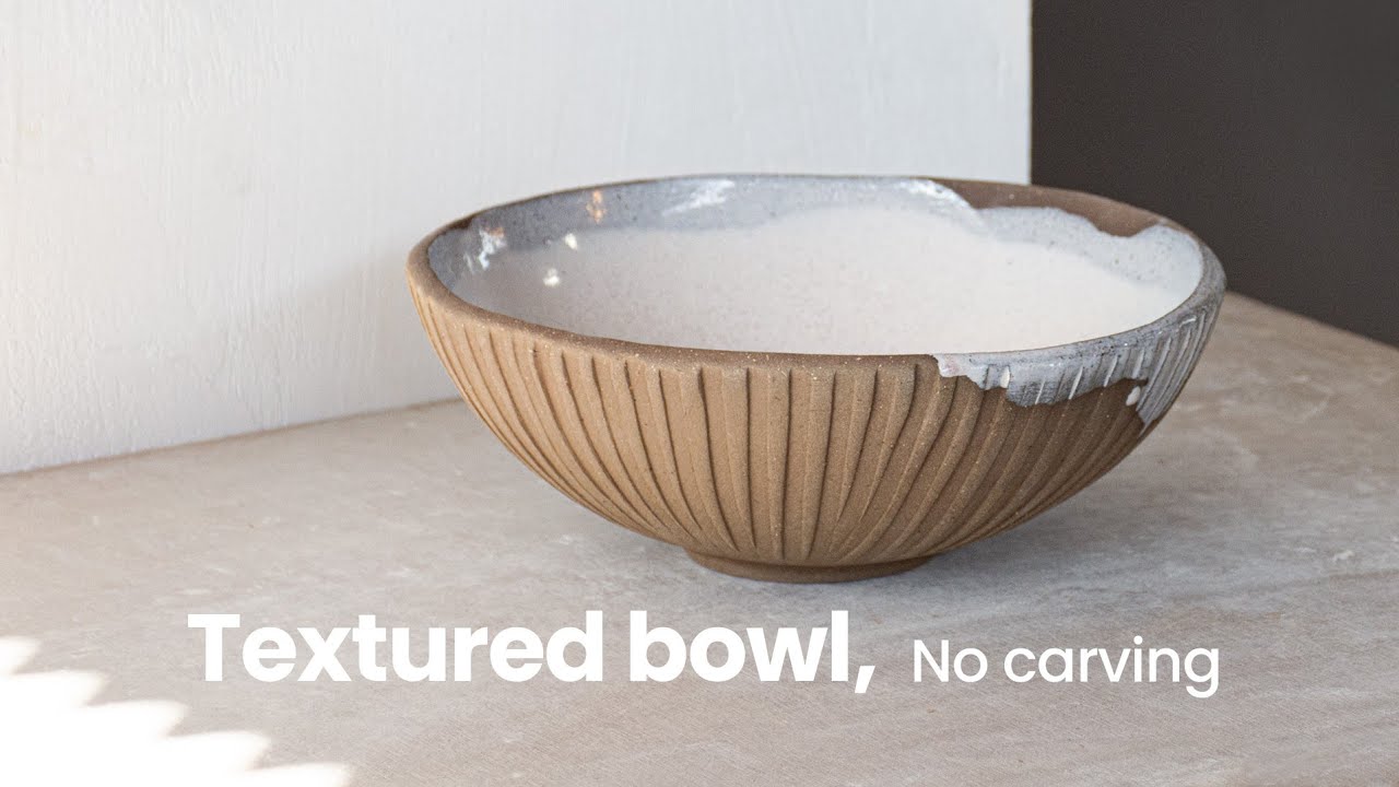 Making a textured ceramic bowl with a simple wooden tool