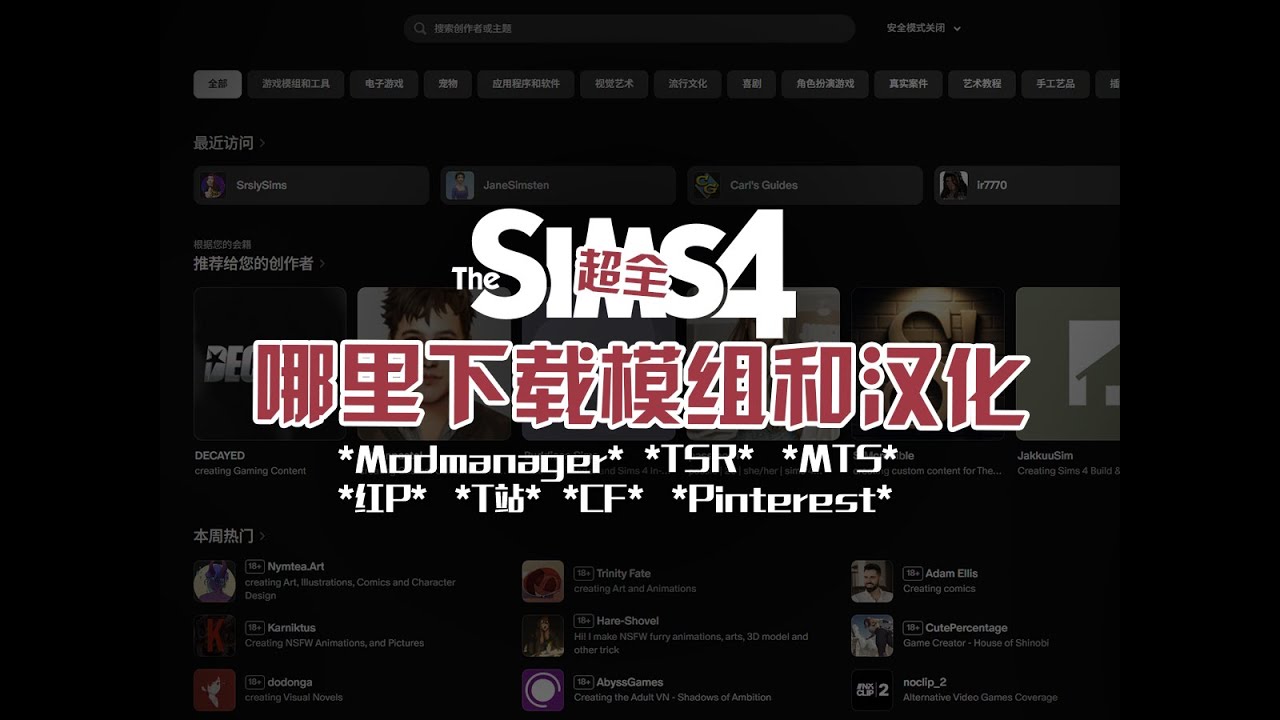 【哪里下载CC模组和汉化】还在为了不知道如何下载CC、模组和汉化发愁吗？这个视频一站教会你！走过路过不要错过哦！