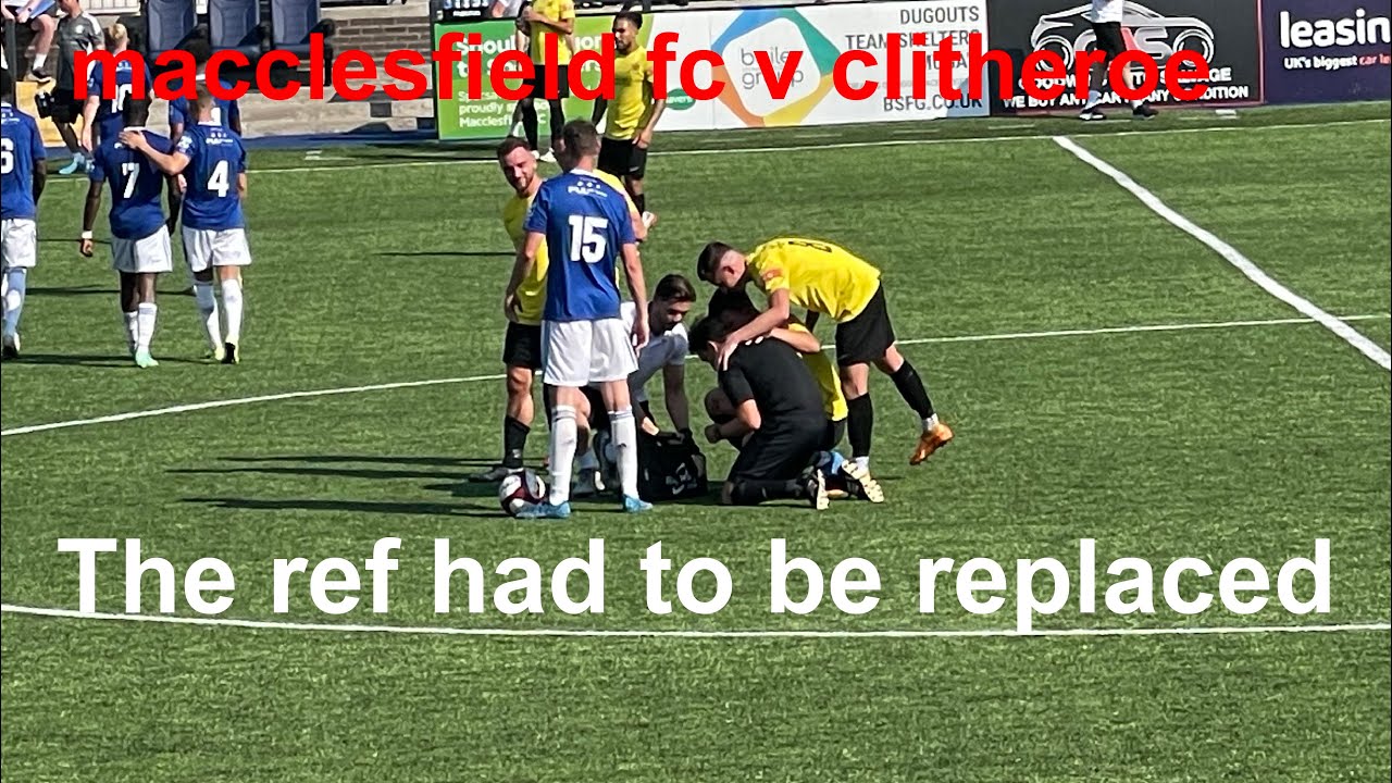 VIP football  to see Macclesfield fc v Clitheroe and the ref gets injured. ￼