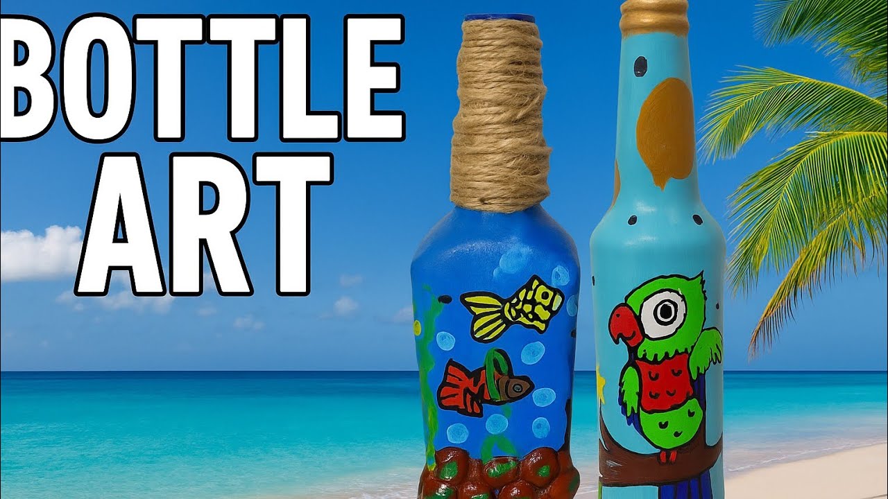 2 Best Glass Bottle Painting /Waste Bottle Reuse Idea /Bottle Decoration 💡Ideas/Glass Bottle Art 