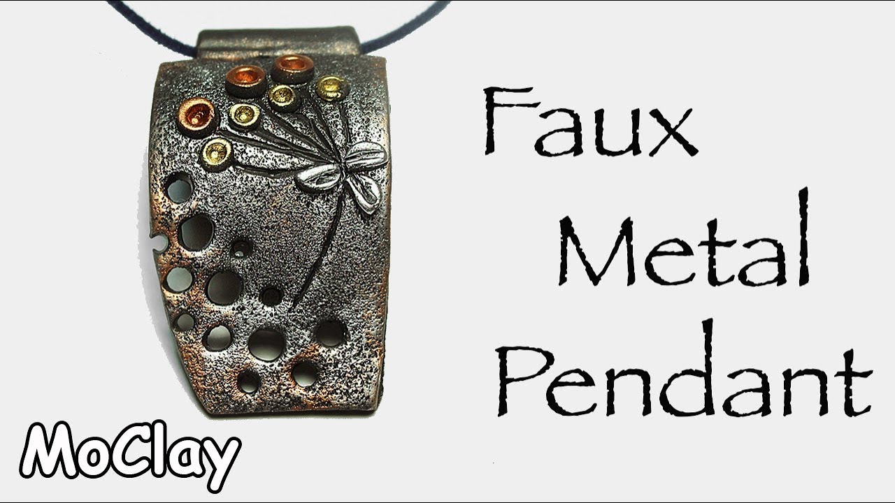 Fake metal pendant - Polymer clay tutorial