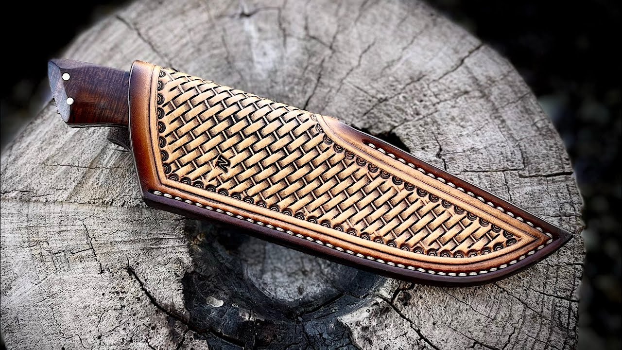 How to make custom knife sheath by hand - full tutorial