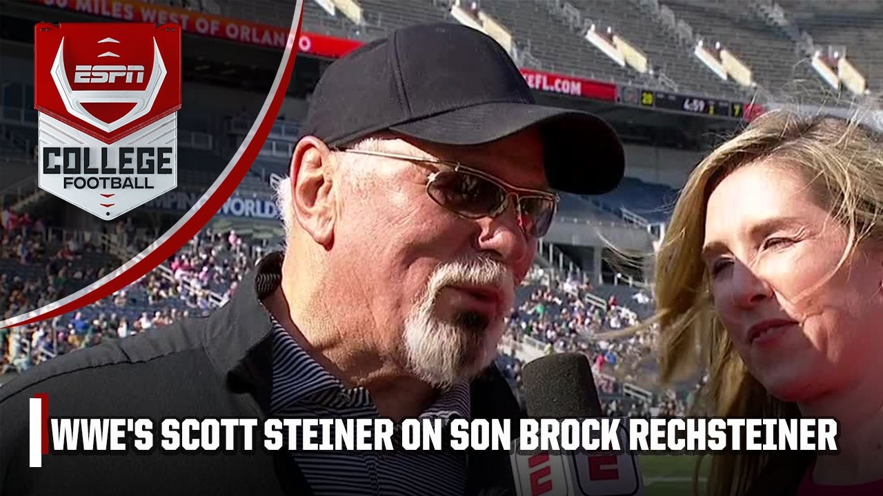 Scott Steiner is interviewed while son Brock Rechsteiner MAKES A HUGE CATCH 🔥 | ESPN CFB