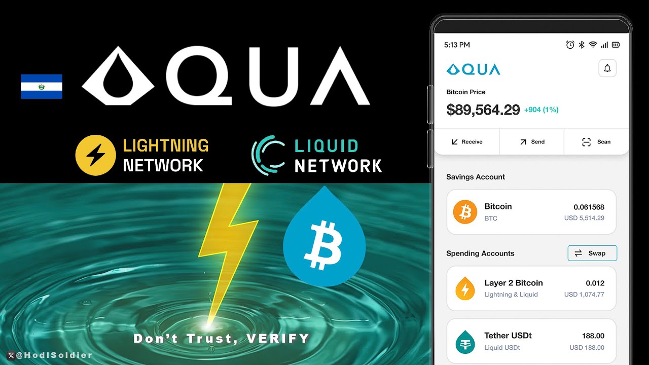 AQUA WALLET: Bitcoin Lightning & Liquid Wallet, Aqua enables self custody of your keys and assets.