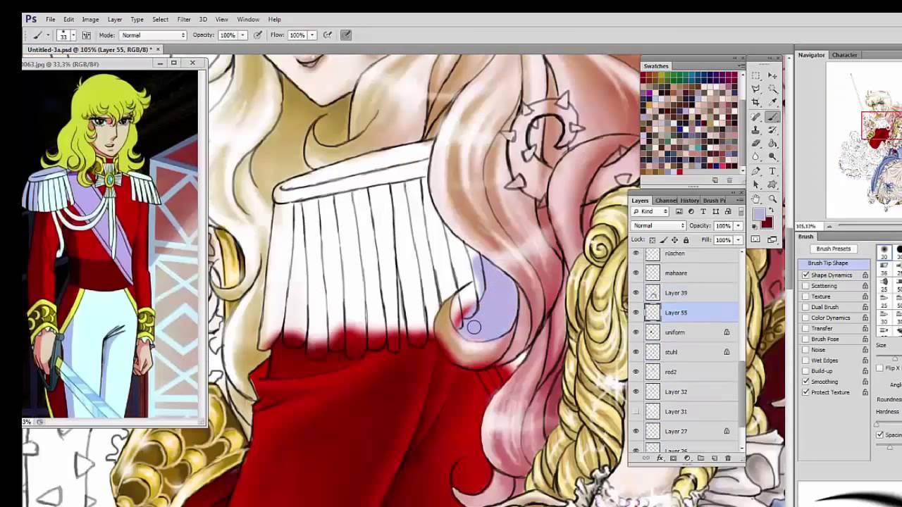 Speed Drawing - Colouring Lady Oscar/Rose of Versailles 2