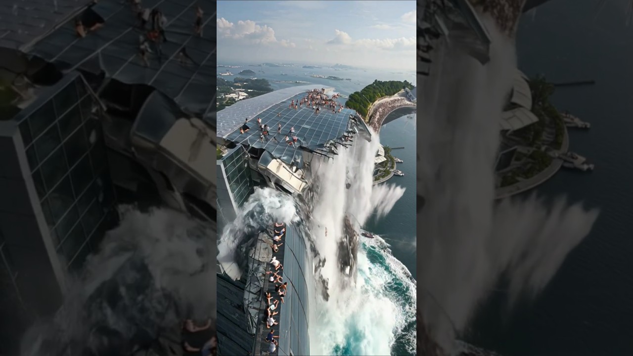 what if a massive earthquake destroyed marina bay sands in singapore? #whatif #marinabaysands