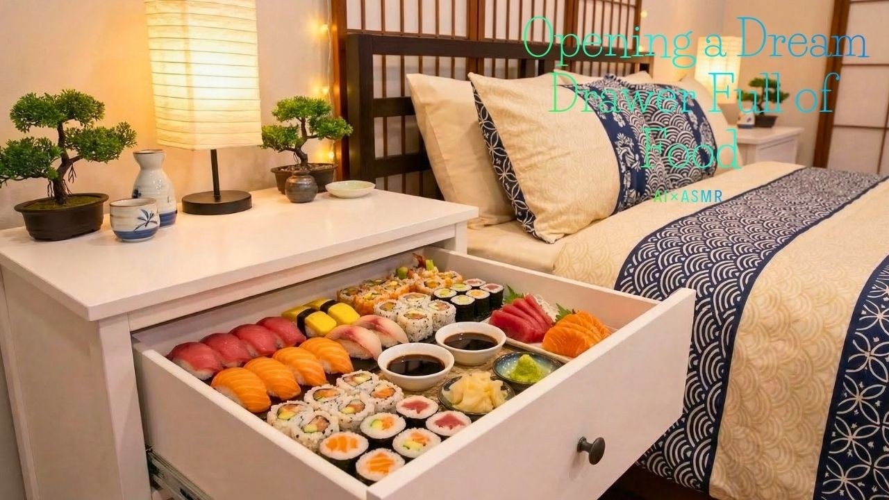 食べ物が出てくる夢の引き出し【AI×ASMR】/Opening a Dream Drawer Full of Food