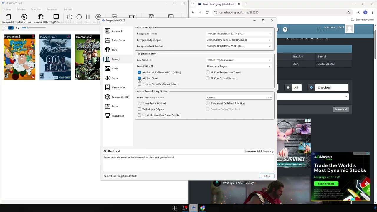 Cara Pakai Cheat PNACH di PCSX2 - Mudah dan Lengkap