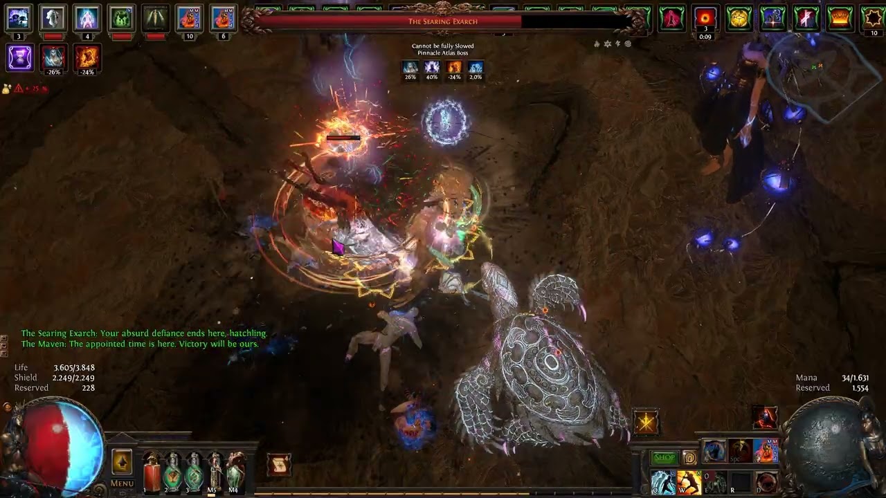 Necromancer Falling zombies mines, exarch poe 3.26