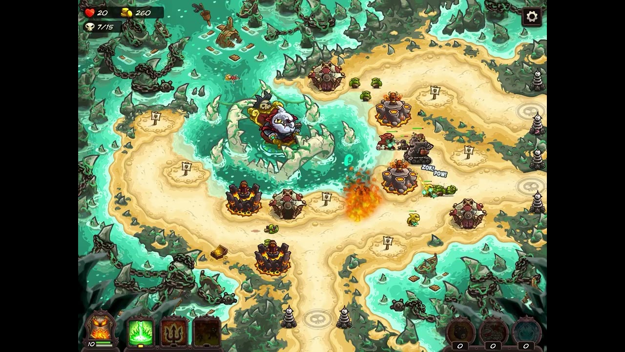 Kingdom Rush Vengeance – Sharkpool Reef (Impossible) – Doom Tank SG-11 – No DLC/Item – 3 Stars