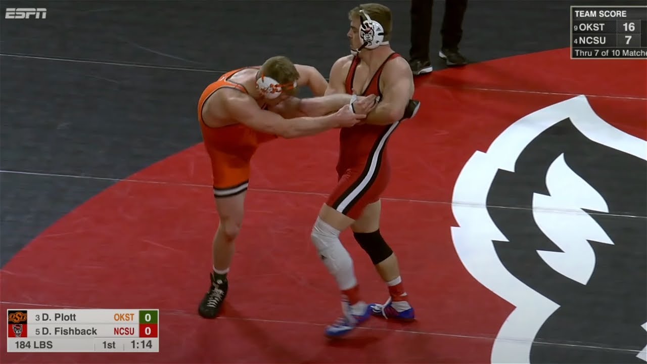 184lbs Dustin Plott (Oklahoma State) vs Dylan Fishback (NC State)