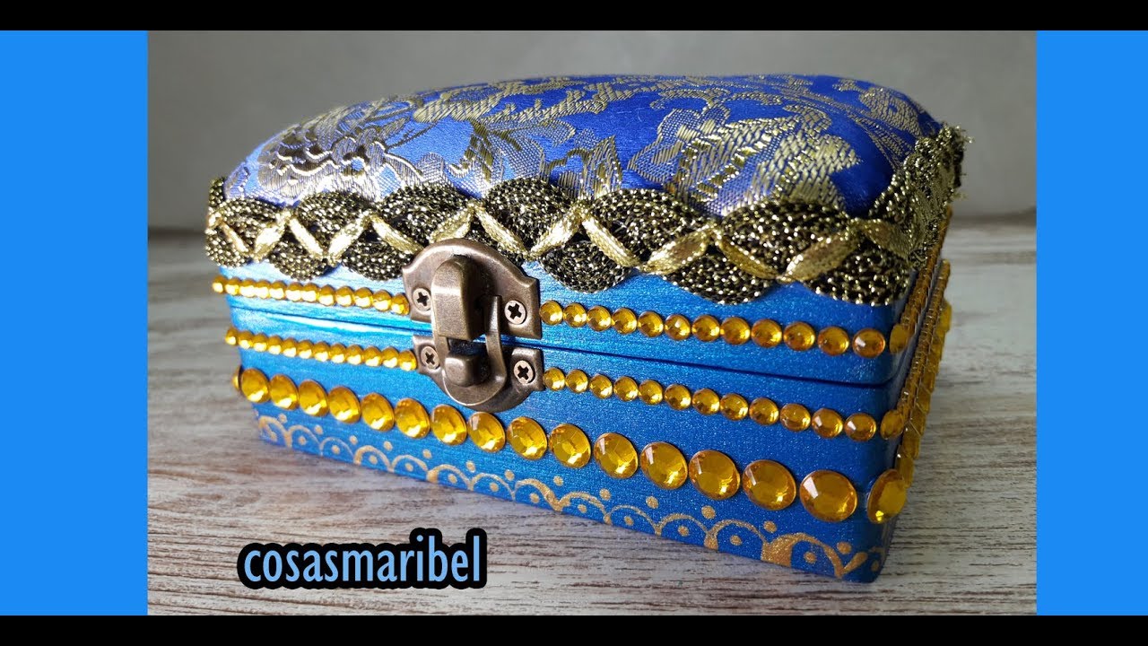 Como decorar una caja de madera con tela acolchada.DIY,manualidades originales y bonitas
