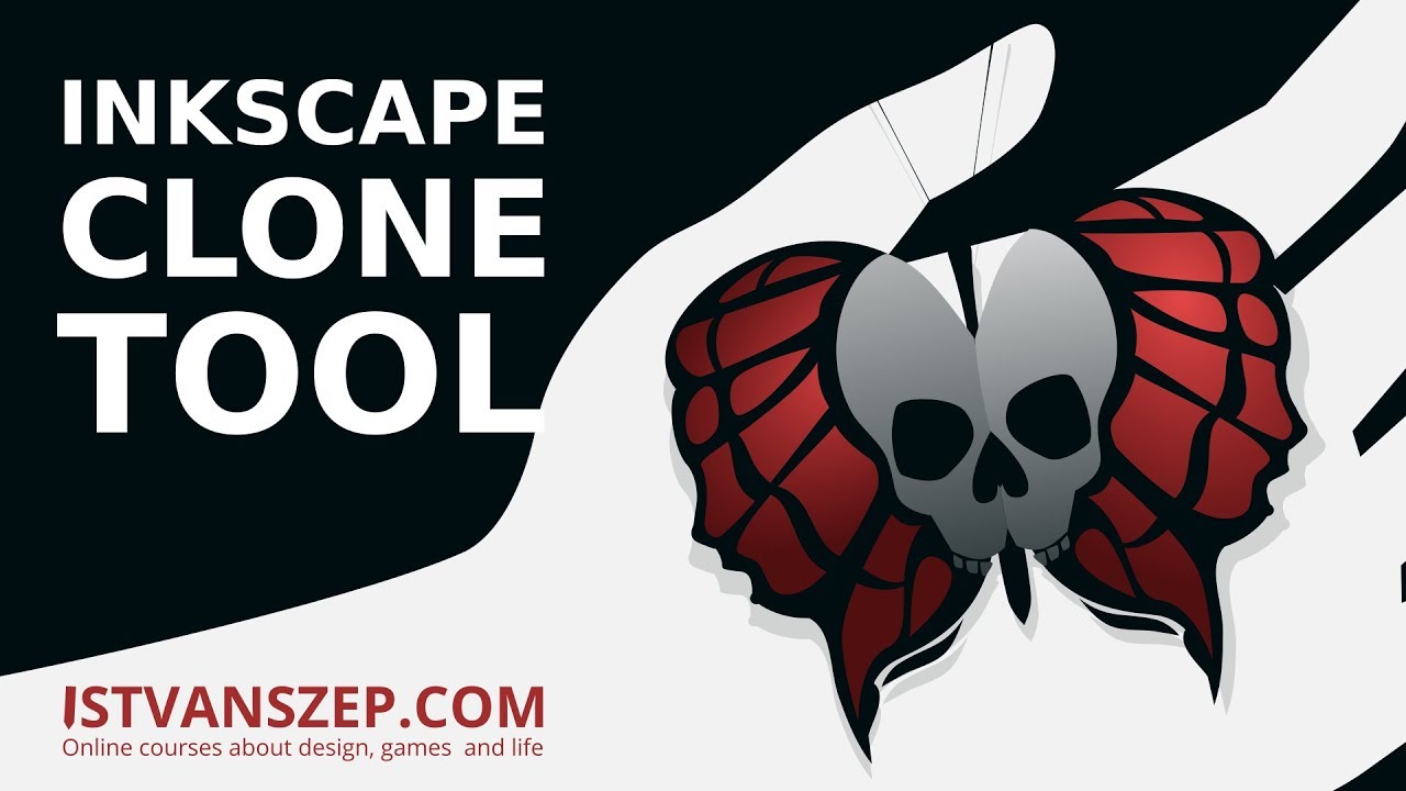 How to use the clone tool in Inkscape to draw a butterfly