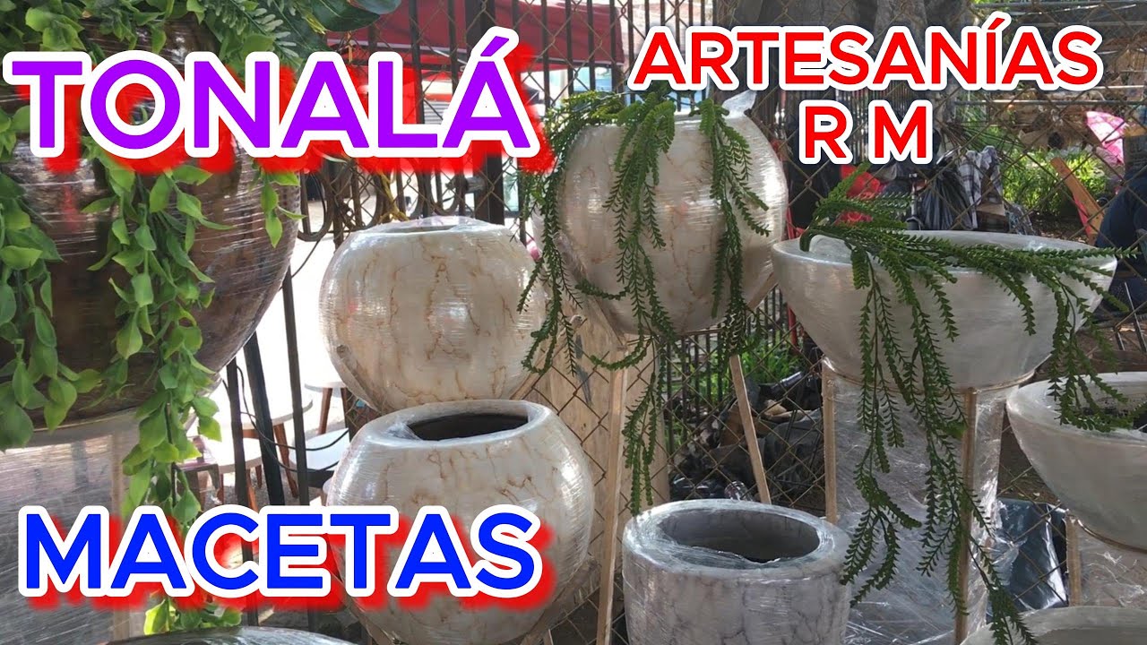 TONALÁ  -  MACETAS EN BARRO MARMOLEADO