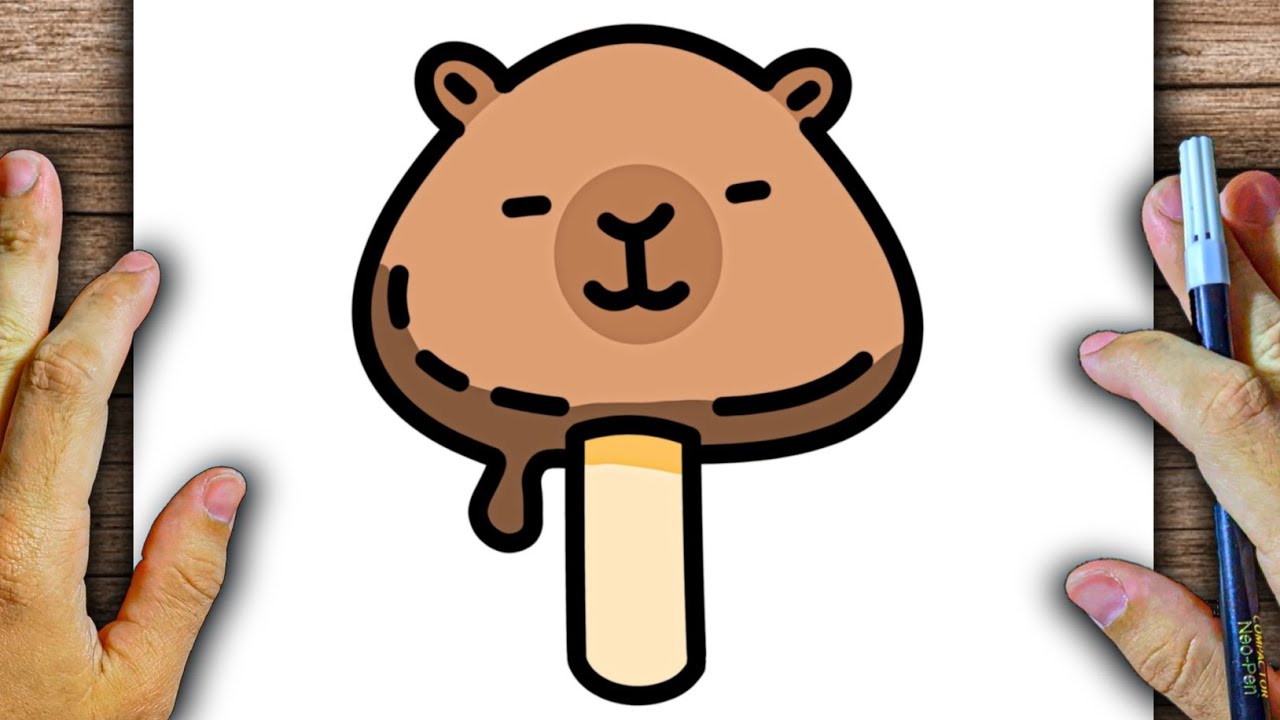 CÓMO DIBUJAR UN HELADO DE CAPIBARA