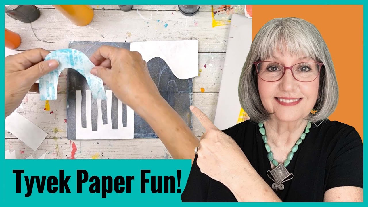 An intuitive gel printing session with Tyvek papers and more! WOW!!