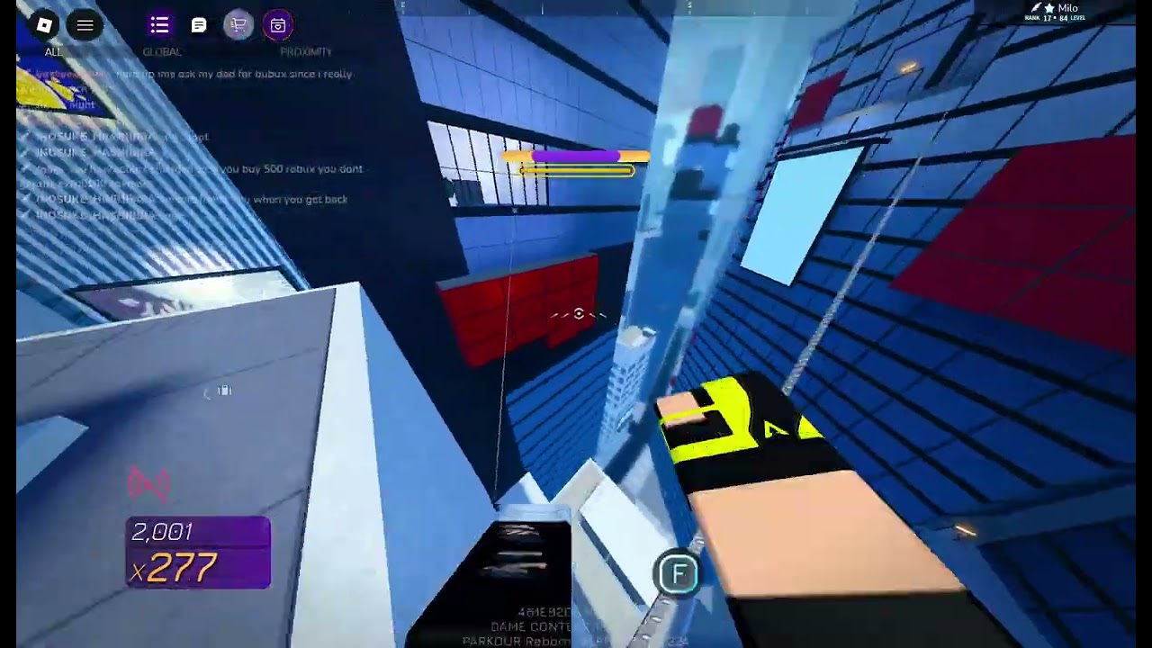running in fragment in parkour reborn