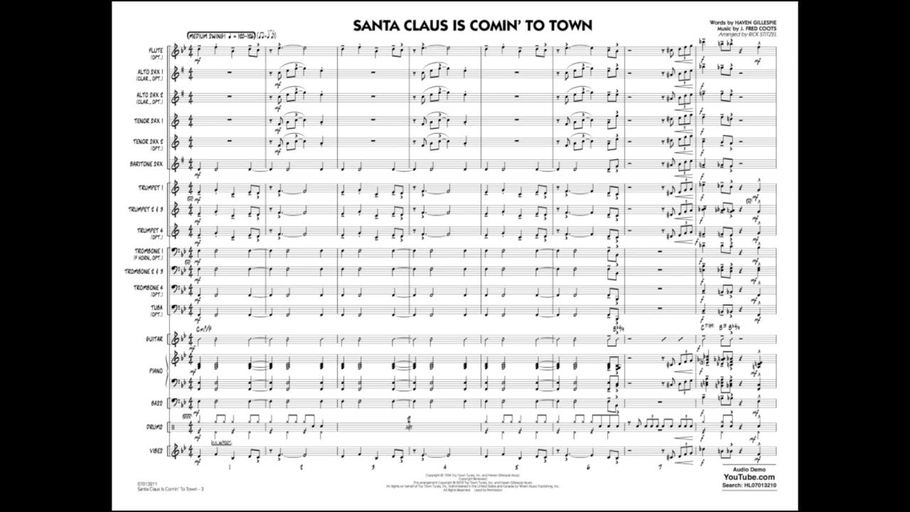 Santa Claus Is Comin' To Town arranged by Rick Stitzel