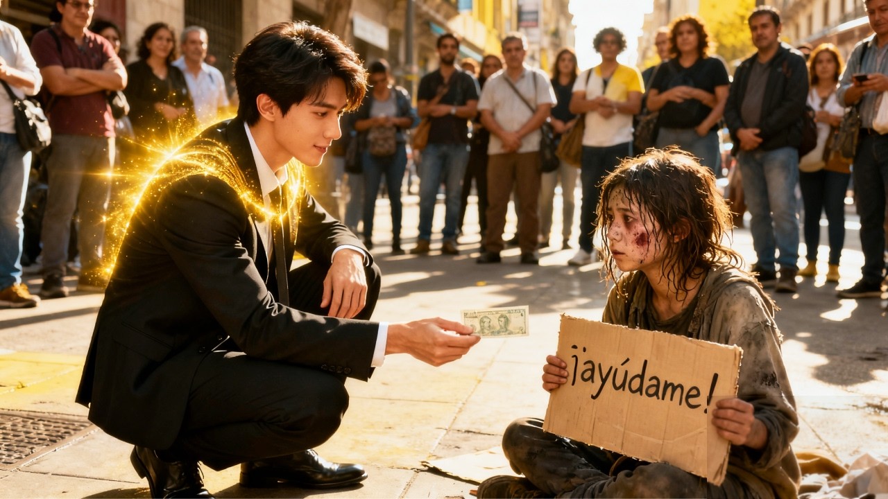 Él fue su luz, ella su salvación. Él la salvó con 100€; ella amó a él de inmediato.