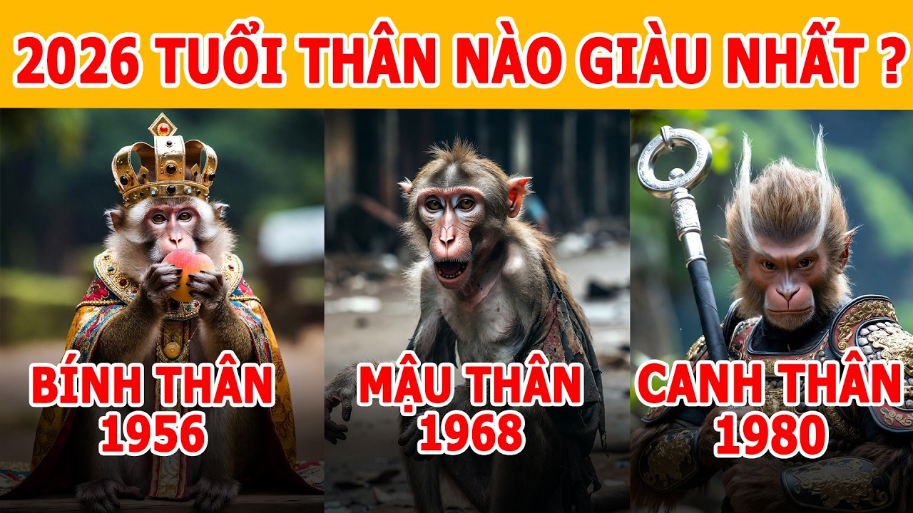 Năm 2026, 3 Tuổi Bính Thân 1956, Mậu Thân 1968, Canh Thân 1980, Ai Giàu Nhất?, Ai Càng Làm Càng Hao?