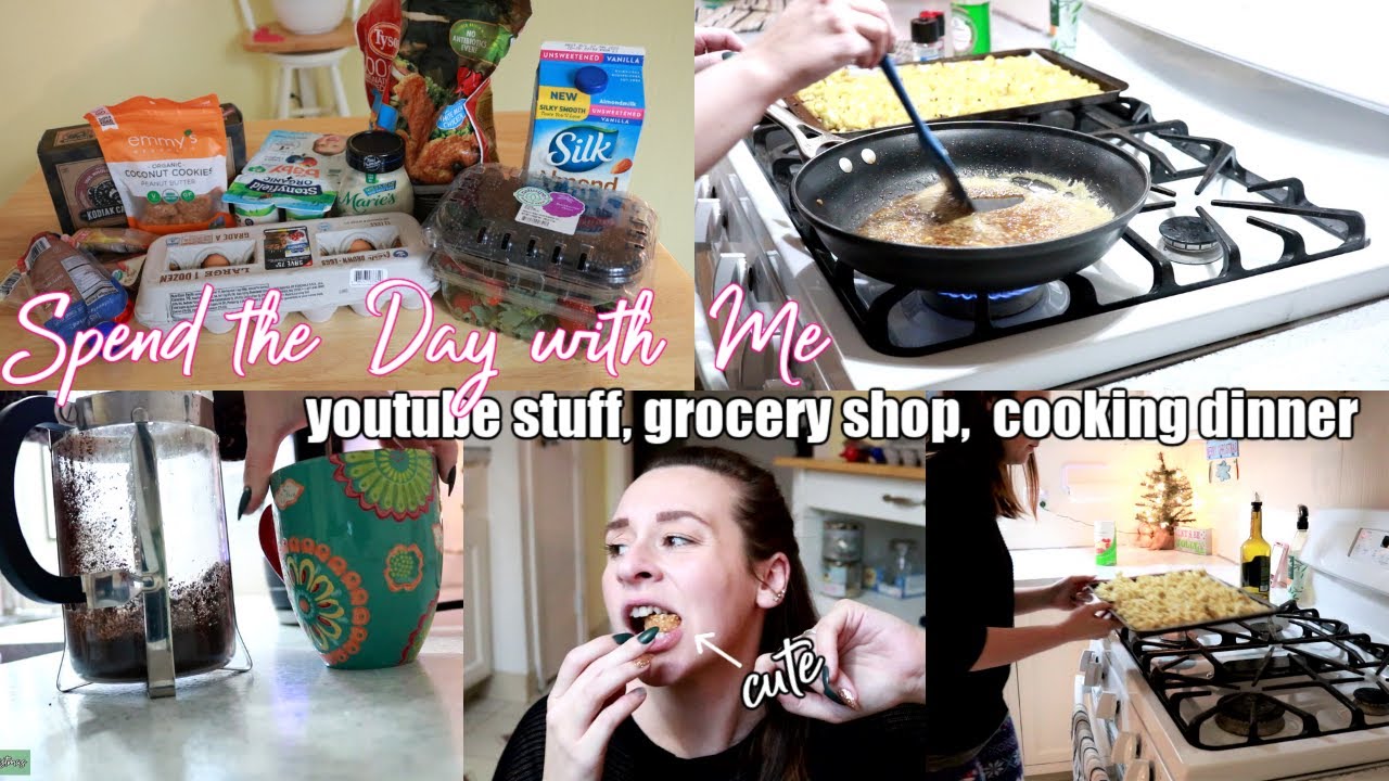 SPEND THE DAY WITH ME | YOUTUBE STUFF, GROCERY SHOP, COOK DINNER (VERY EASY RECIPE) | MOM LIFE 2019