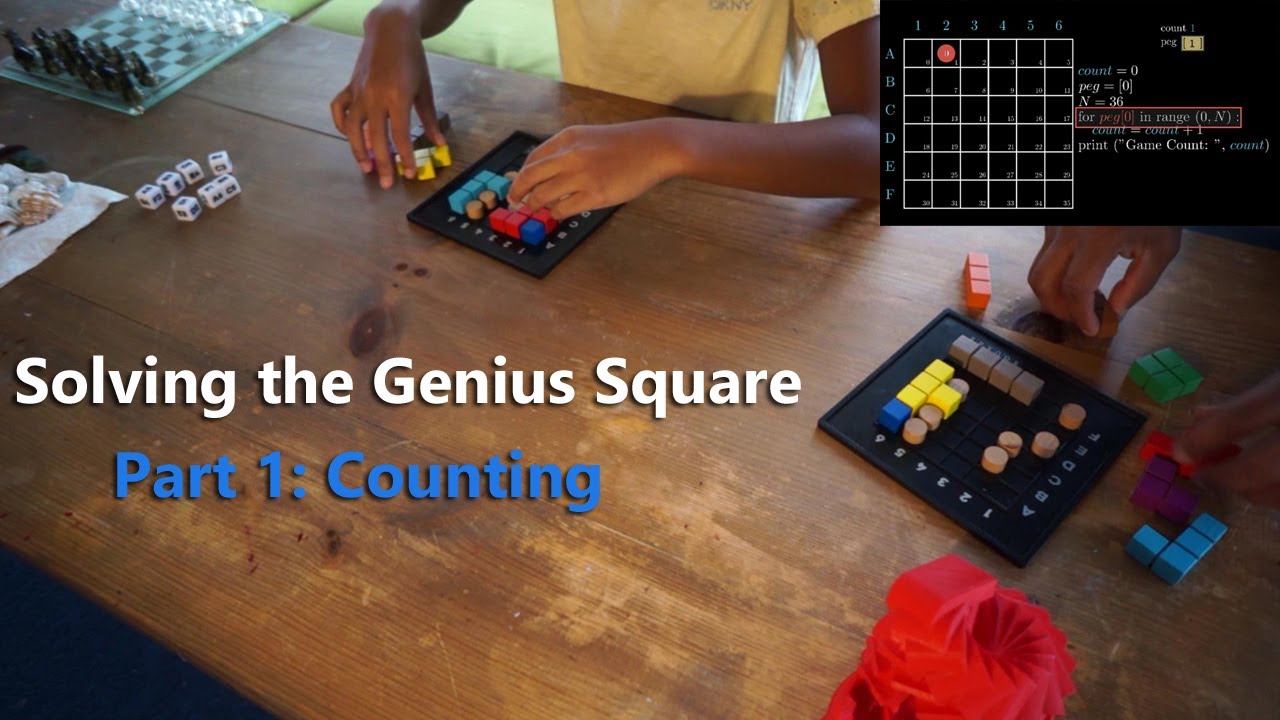 Solving The Genius Square - Part 1, Counting (Python Code)
