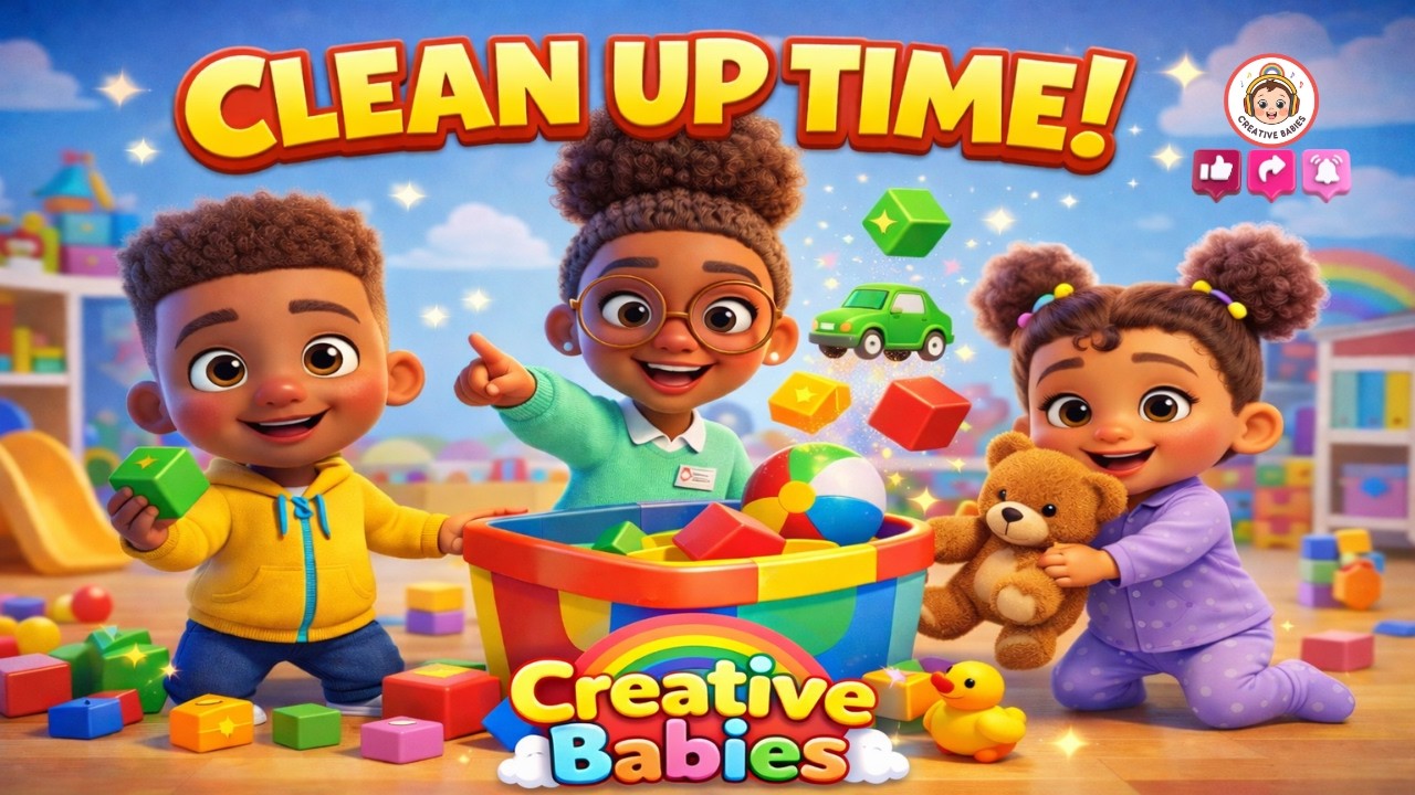 Clean Up Song for Toddlers 🧸🧹 | Clean Up Time Song (Ages 2-4) | Creative Babies