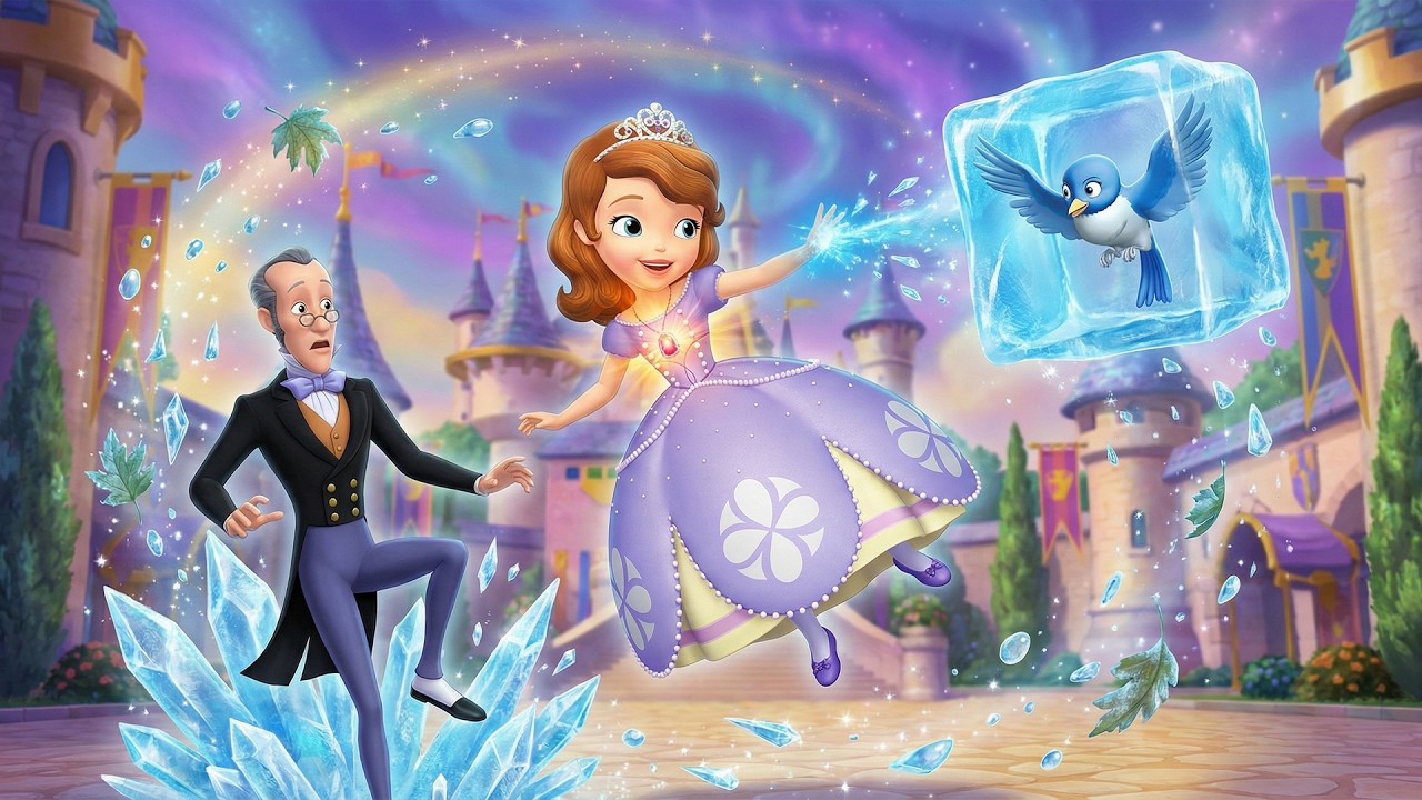 Princess Sofia’s Magical Ice Powers ❄️✨| A Bird in a Block of Ice | Sofia the First Funny Animation