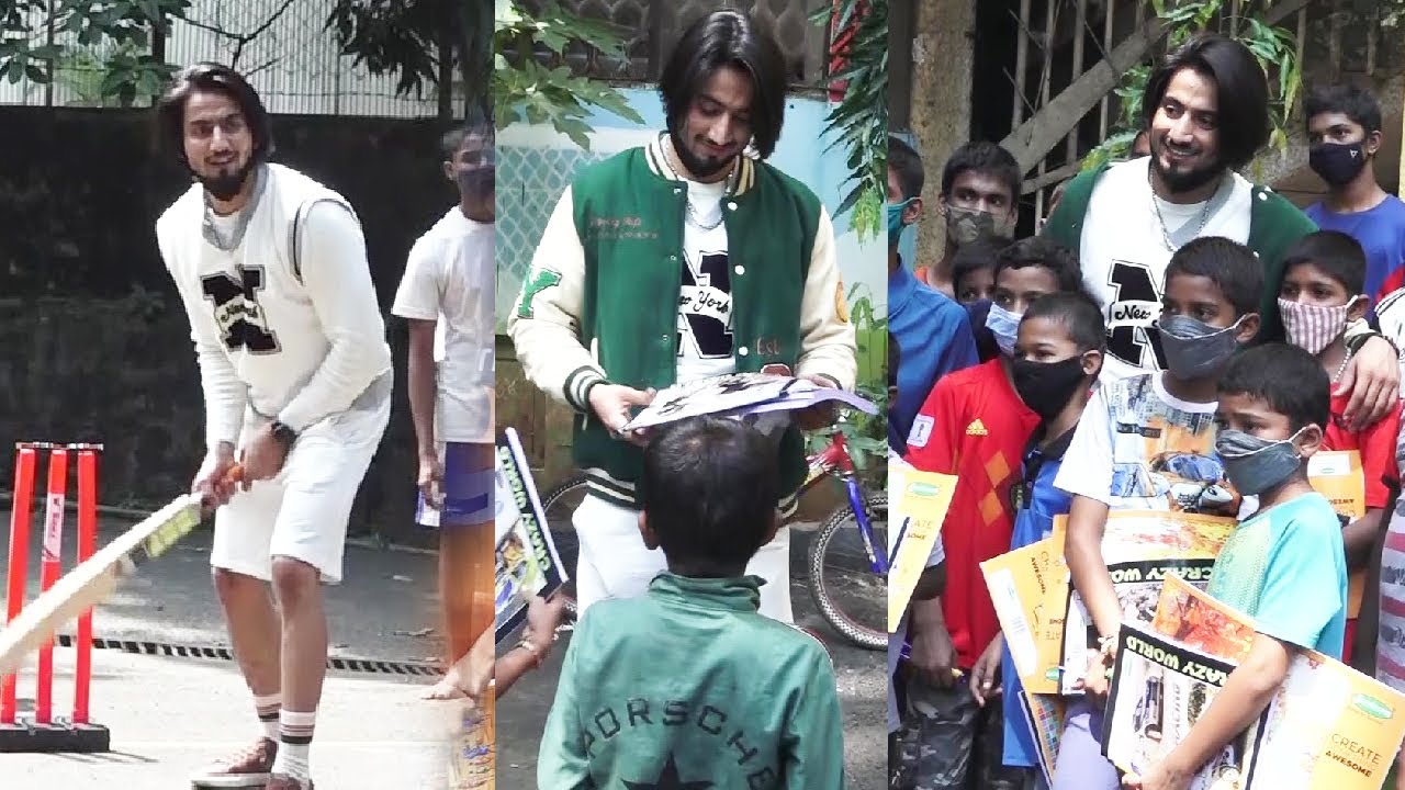 Mr Faisu 07 Celebrating His Birthday With The Kids And Distribute Books , Playing Cricket With Kids