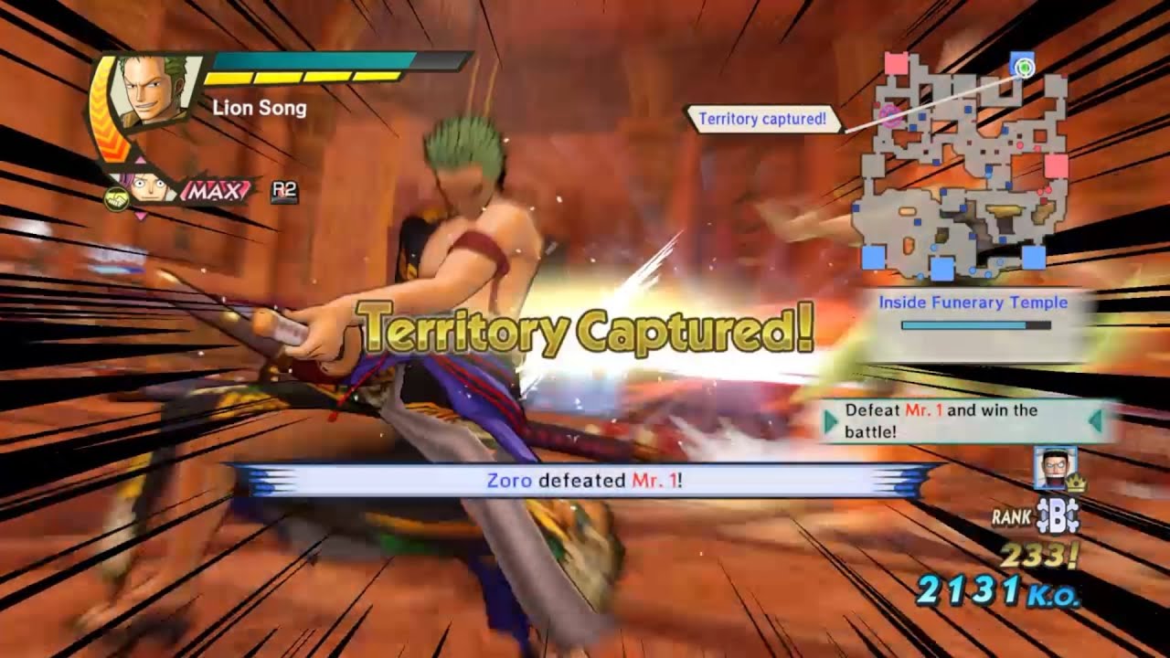 One Piece Pirate Warriors 3 Zoro Pre Time Skip Level 100 Gameplay