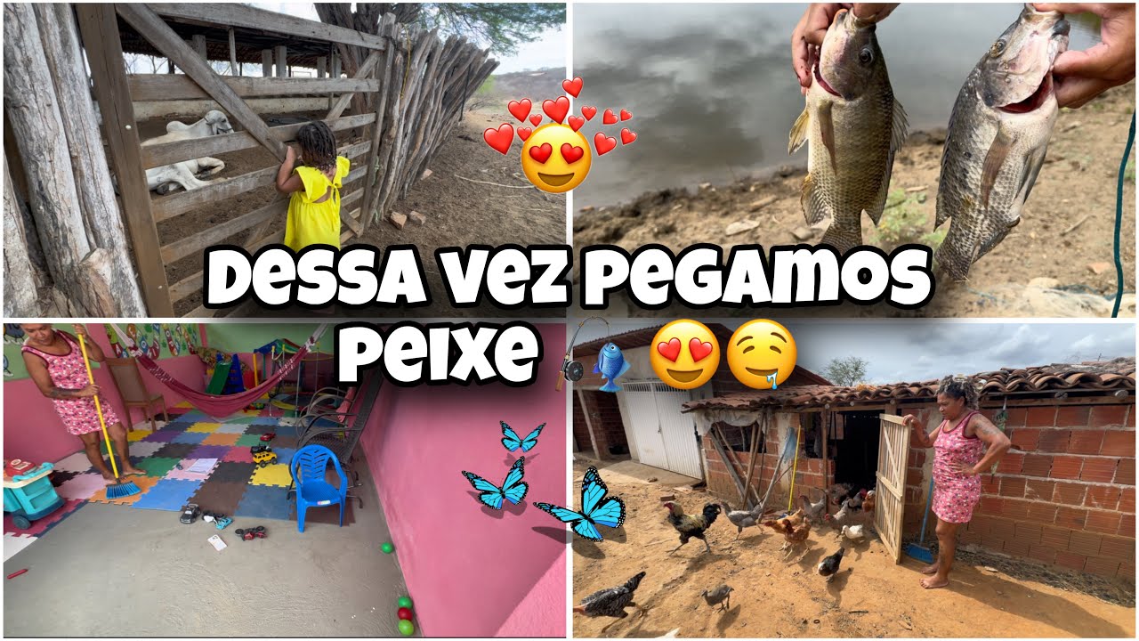 🎣Dessa vez ele pegou peixe😍+ rotina na roça com a mãe🐓
