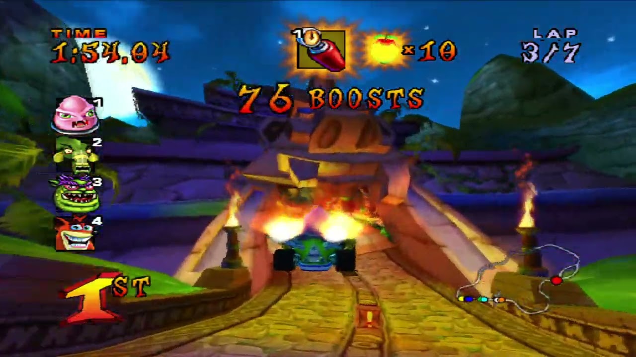 Crash Nitro Kart Tiny Temple 7 Laps N Trance CNK