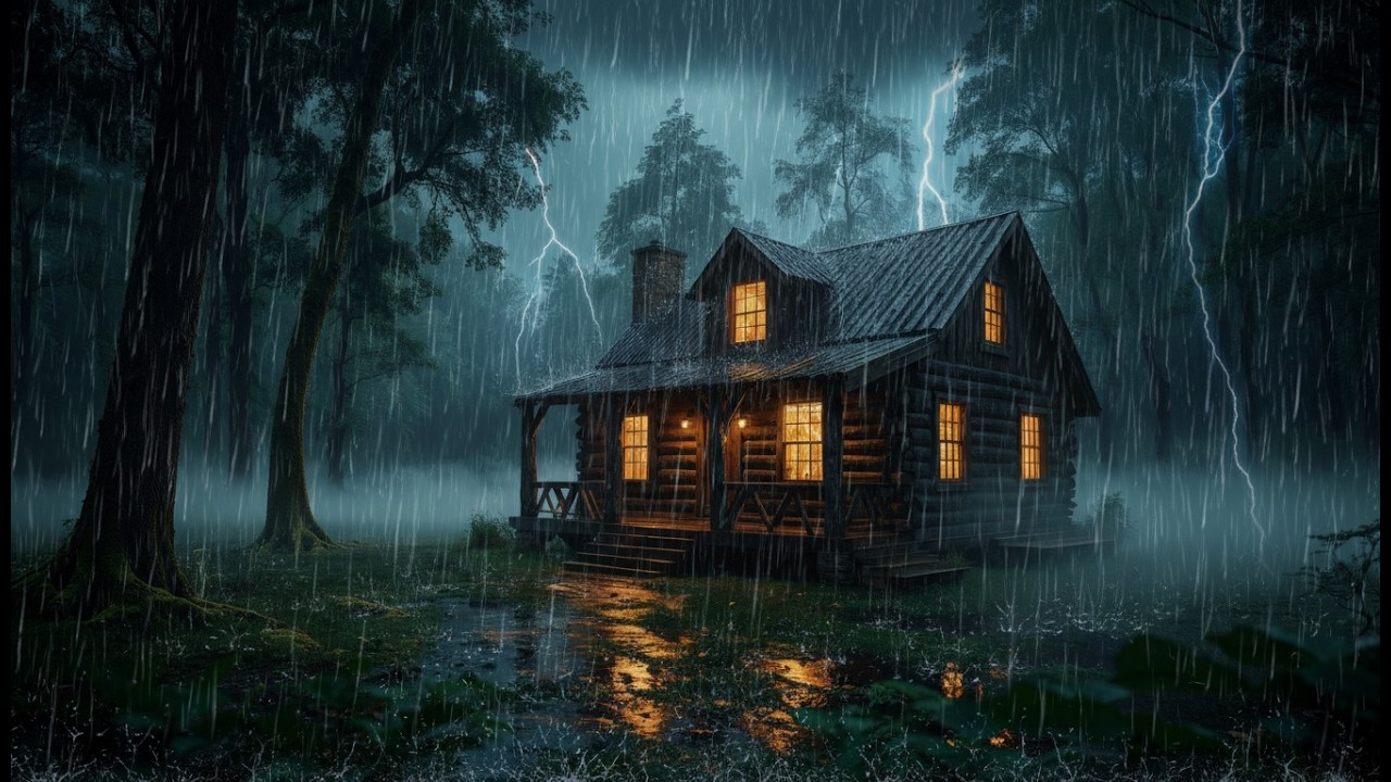 Heavy Rain and Thunder on a Hidden Cabin – Sleep in Seconds (3 hours)