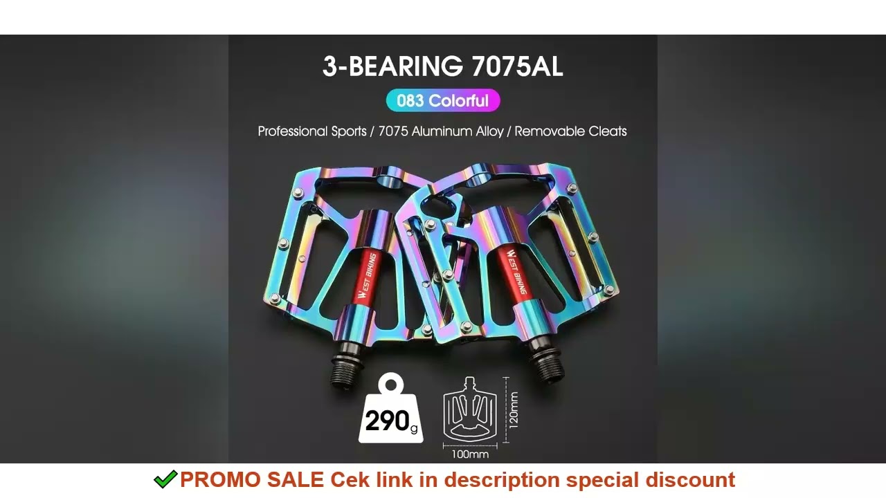 WEST BIKING MTB Bicycle Pedals Ultralight CNC Aluminium Alloy Anti-Slip Road Bike Flat Pedals Cyclin