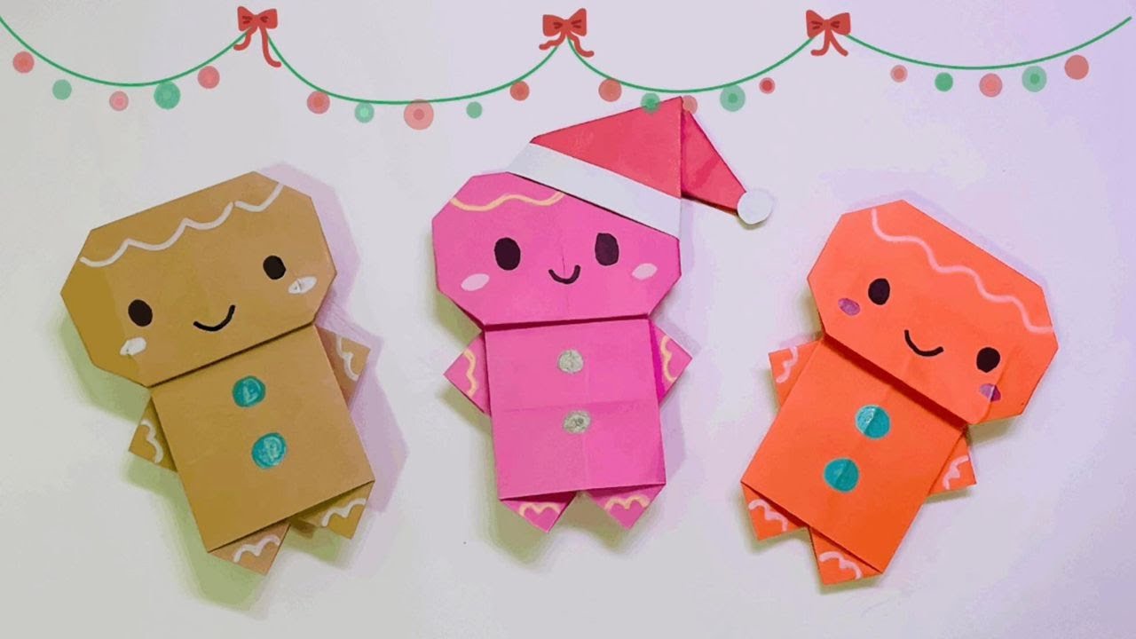 如何製作紙薑餅人 |  DIY聖誕裝飾 (不用膠水 很簡單!) |  Origami Gingerbread Man