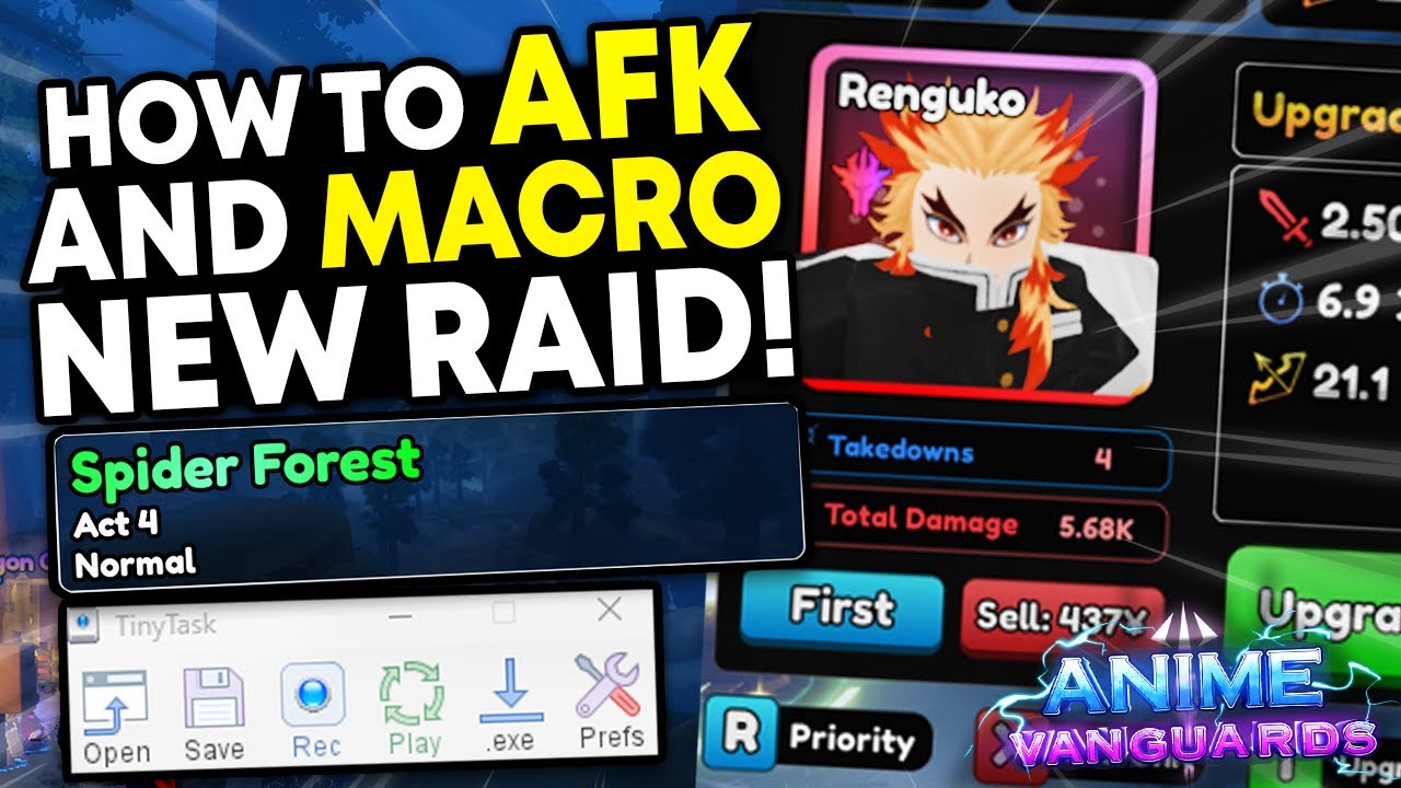 Как пройти AFK MACRO Rengoku в новом рейде Demon Slayer в Anime Vanguards
