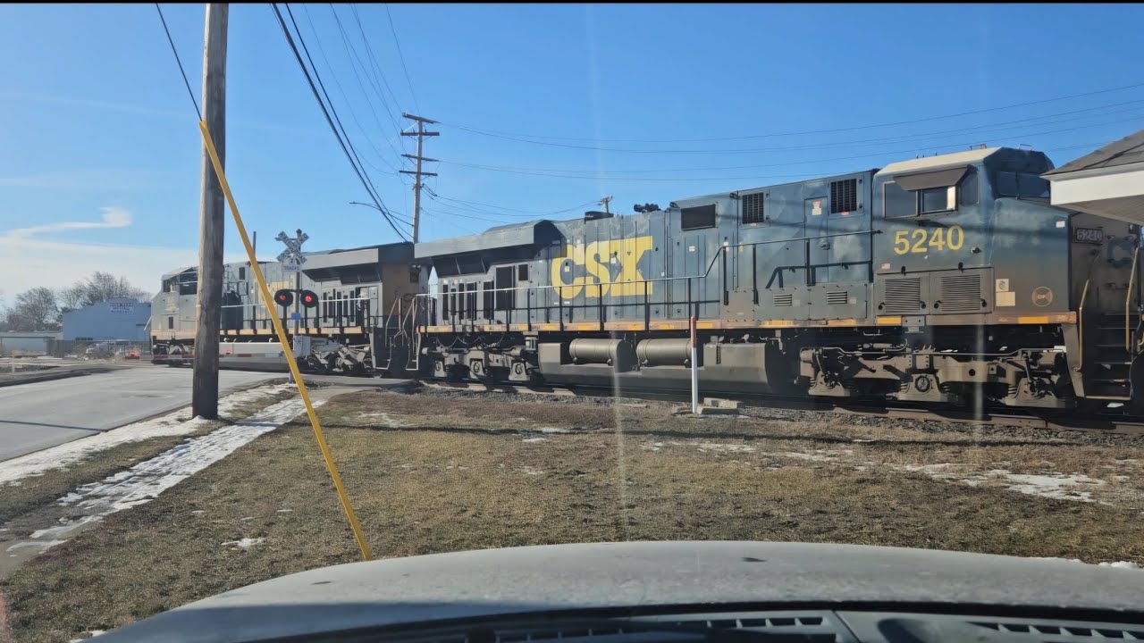 CSX I048 Intermodal And A Westbound CSX Mixed Freight.