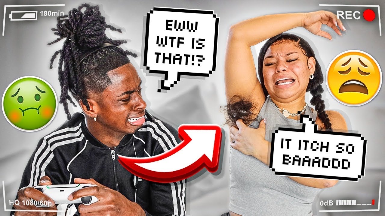 LONG ARMPIT HAIR PRANK ON MY BOYFRIEND **cute reaction**