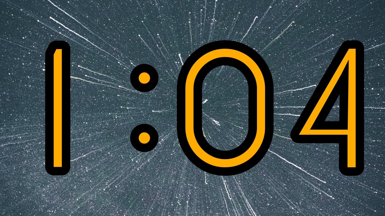 1 Minute and 4 Second Timer ⏰ | Bright big yellow numbers and relaxing background music