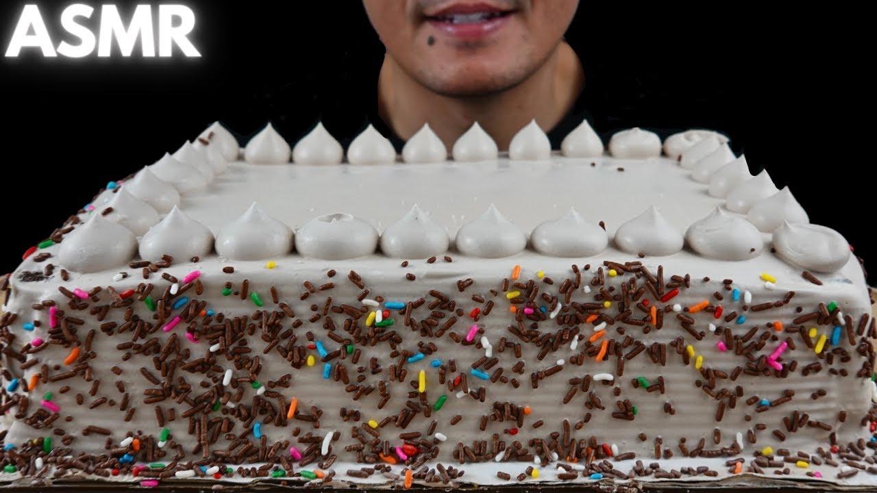 ASMR | Vanilla & Chocolate Ice Cream Cake | The Hangry Mole