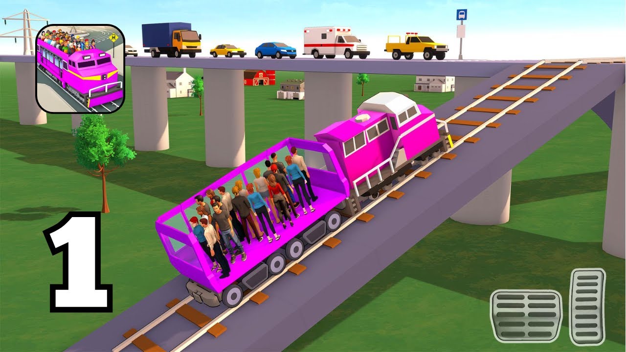 Passenger Express Train Game - Gameplay Walkthrough Part 1 Stickman Amusement Park (iOS, Android)