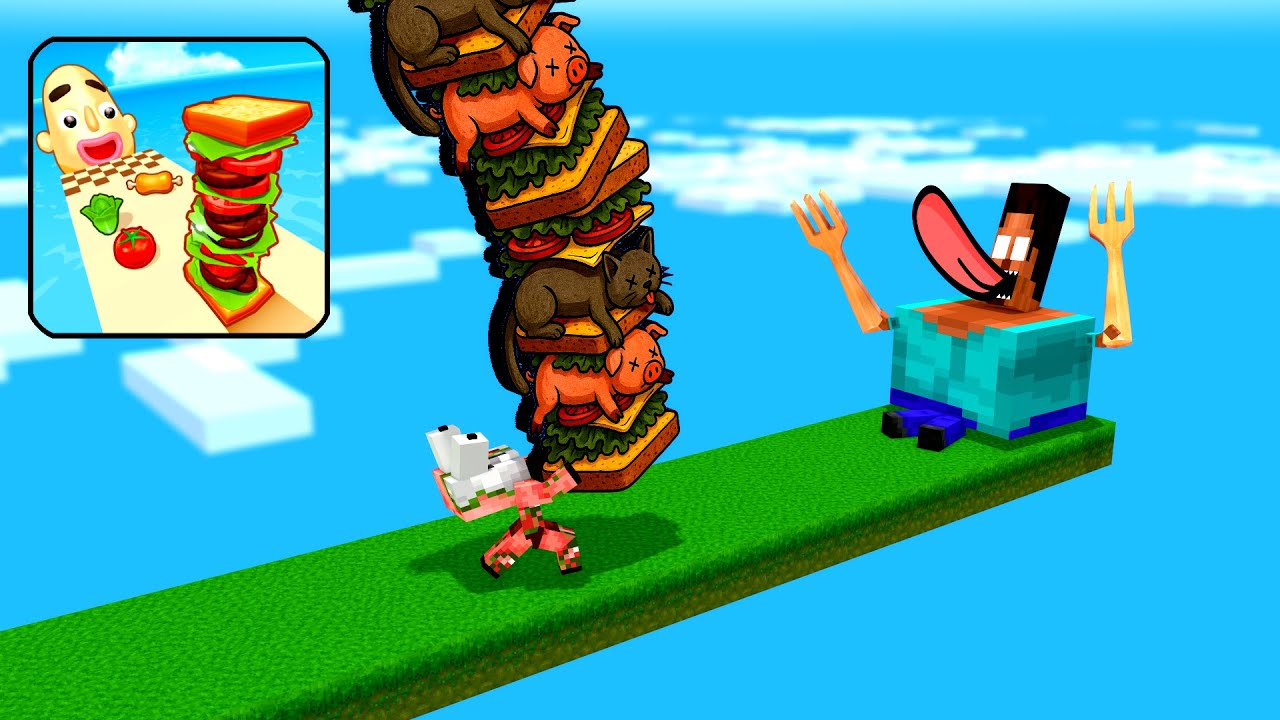 Minecraft Mobs : SANDWICH RUNNER CHALLENGE - Minecraft animation