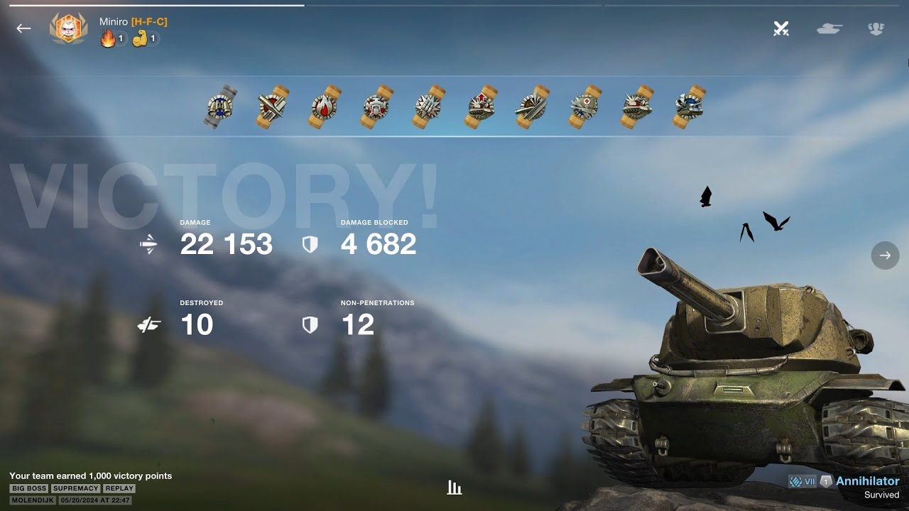 Annihilator • Big Boss • 22k dmg • 10 kills • Wot Blitz