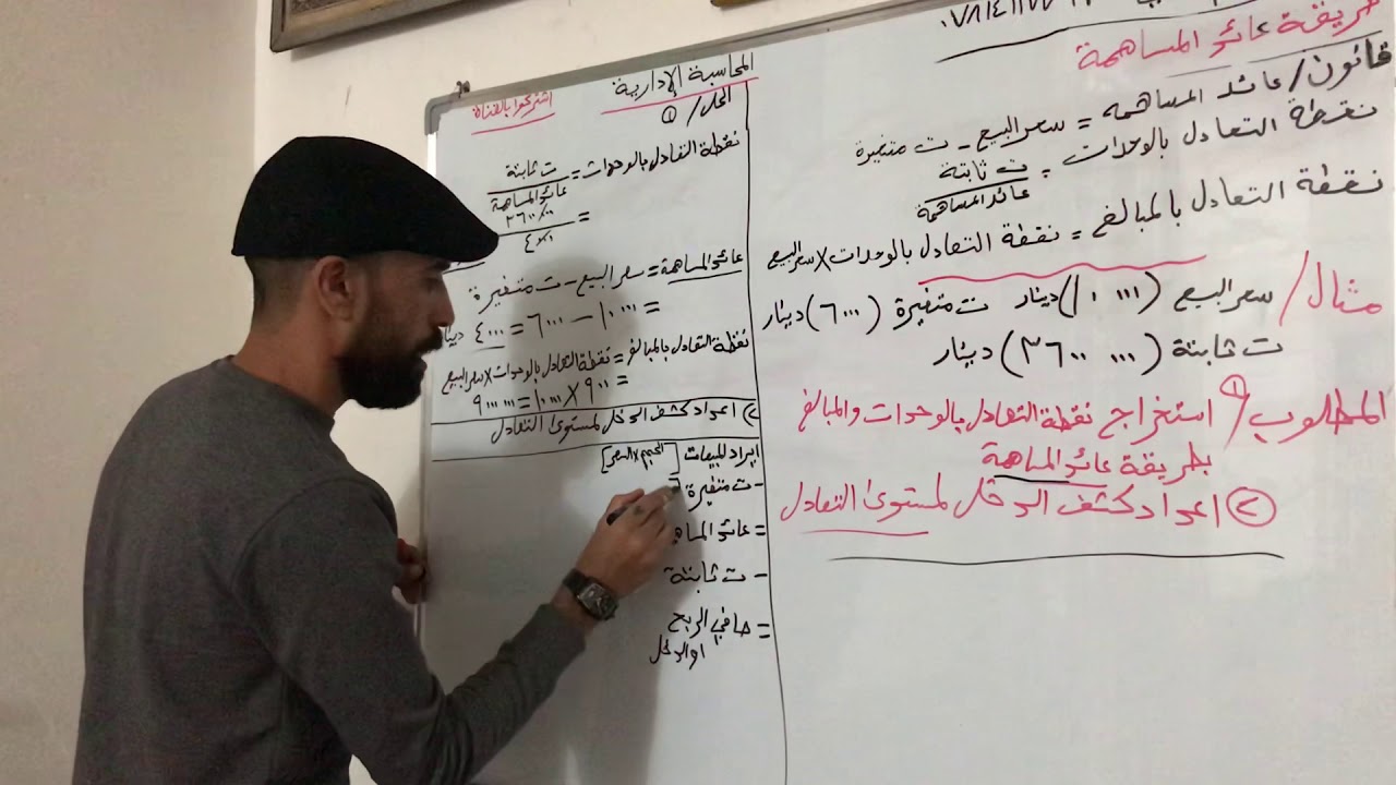 المحاسبة الإدارية.لقسم الإدارة.الموضوع الاول.طريقة عائد المساهمة.
