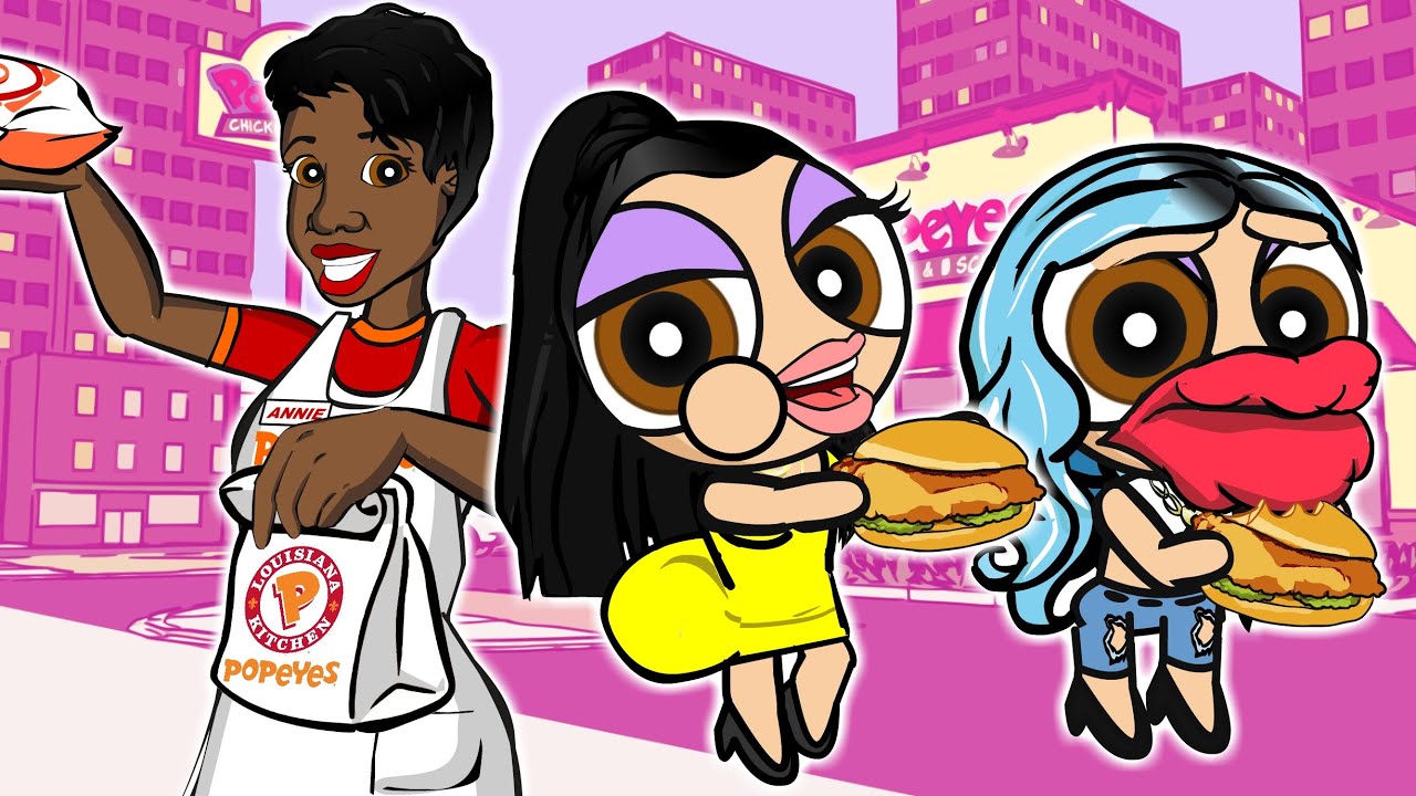 The PLASTIC PUFF Girls Popeyes Chicken Sandwich Mukbang